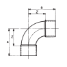 Conex Bänninger Łuk 90° dwukielichowy miedziany 18mm do lutowania Cu 5002A018000000